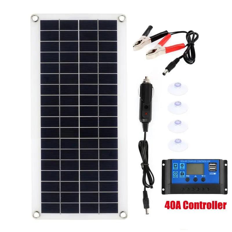300W Solar Panel Kit Complete 12V USB With 10-60A Controller Solar Cells for Car Yacht RV Boat Moblie Phone Battery Charger Fit For Life Brands