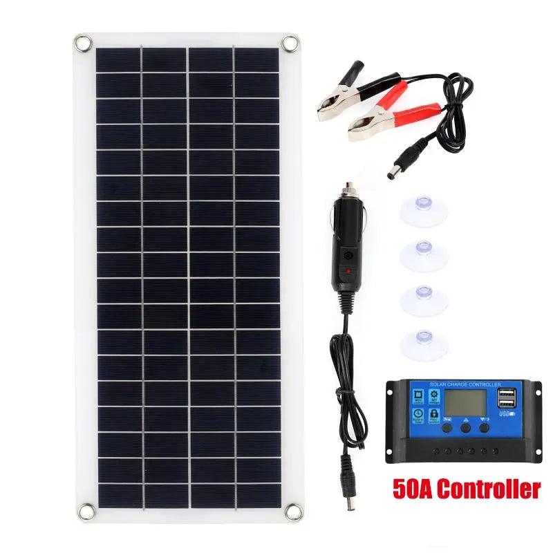 300W Solar Panel Kit Complete 12V USB With 10-60A Controller Solar Cells for Car Yacht RV Boat Moblie Phone Battery Charger Fit For Life Brands