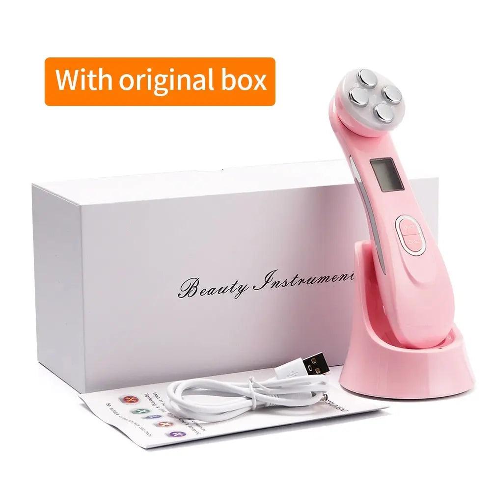 Facial Mesotherapy Electroporation RF Radio Frequency LED Photon Face Lifting Tighten Wrinkle Removal Skin Care Face Massager Fit For Life Brands