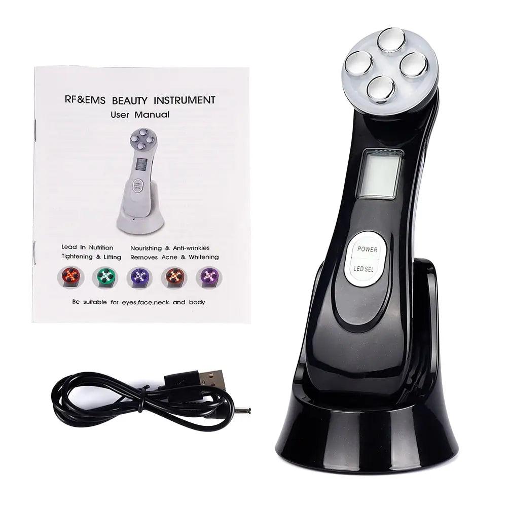 Facial Mesotherapy Electroporation RF Radio Frequency LED Photon Face Lifting Tighten Wrinkle Removal Skin Care Face Massager Fit For Life Brands