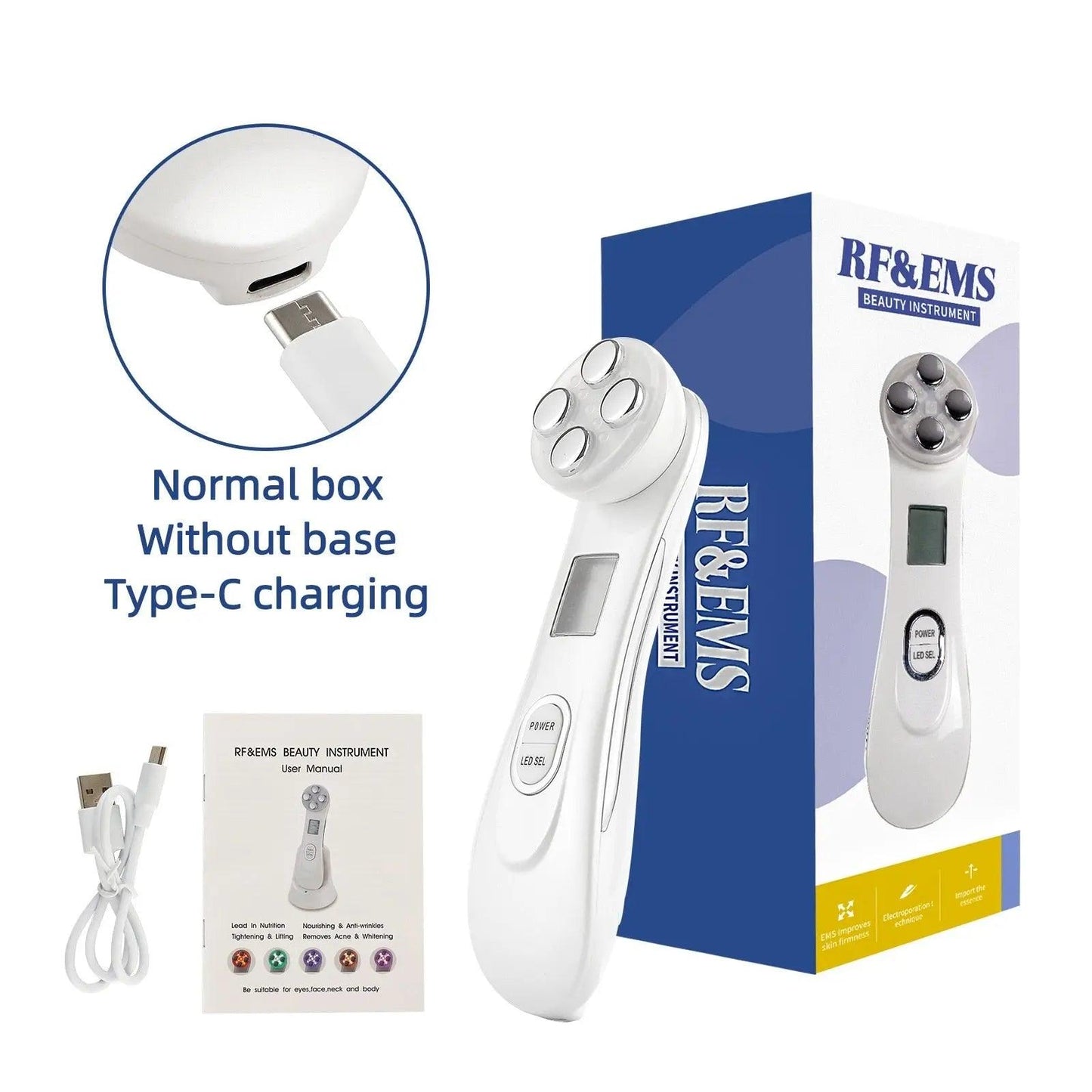 Facial Mesotherapy Electroporation RF Radio Frequency LED Photon Face Lifting Tighten Wrinkle Removal Skin Care Face Massager Fit For Life Brands