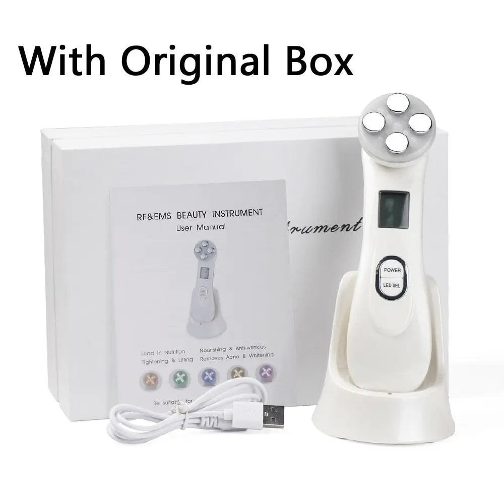 Facial Mesotherapy Electroporation RF Radio Frequency LED Photon Face Lifting Tighten Wrinkle Removal Skin Care Face Massager Fit For Life Brands