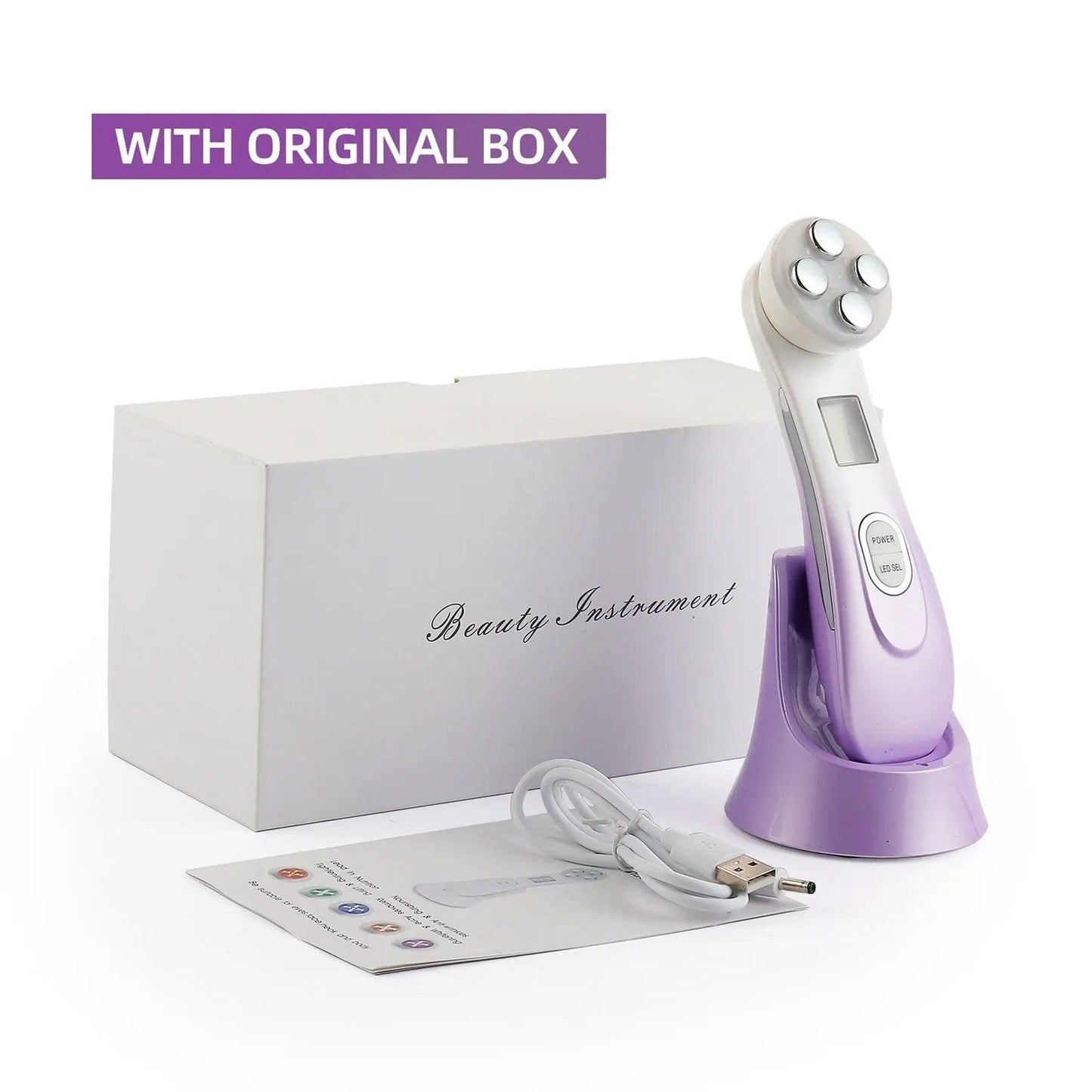 Facial Mesotherapy Electroporation RF Radio Frequency LED Photon Face Lifting Tighten Wrinkle Removal Skin Care Face Massager Fit For Life Brands