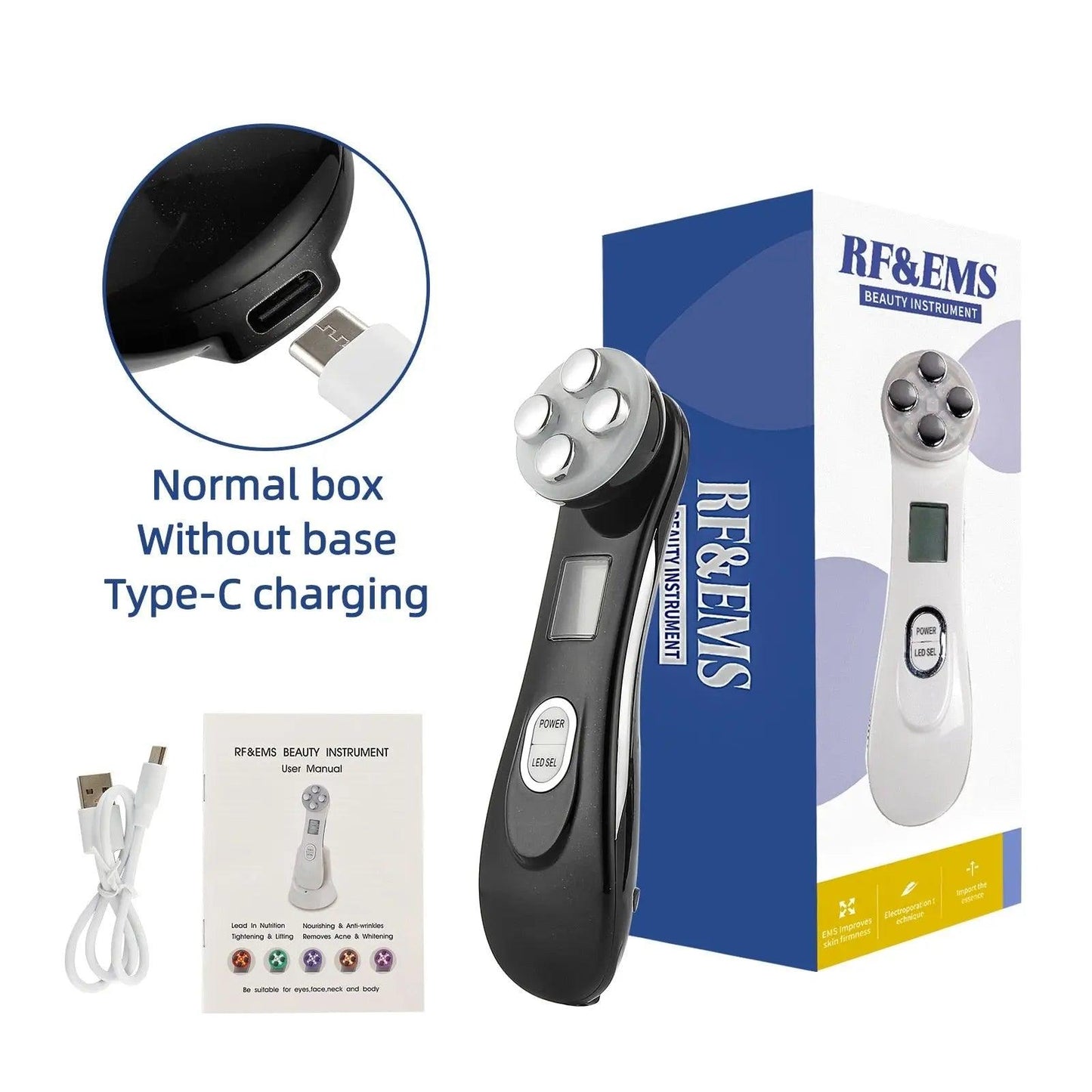 Facial Mesotherapy Electroporation RF Radio Frequency LED Photon Face Lifting Tighten Wrinkle Removal Skin Care Face Massager Fit For Life Brands