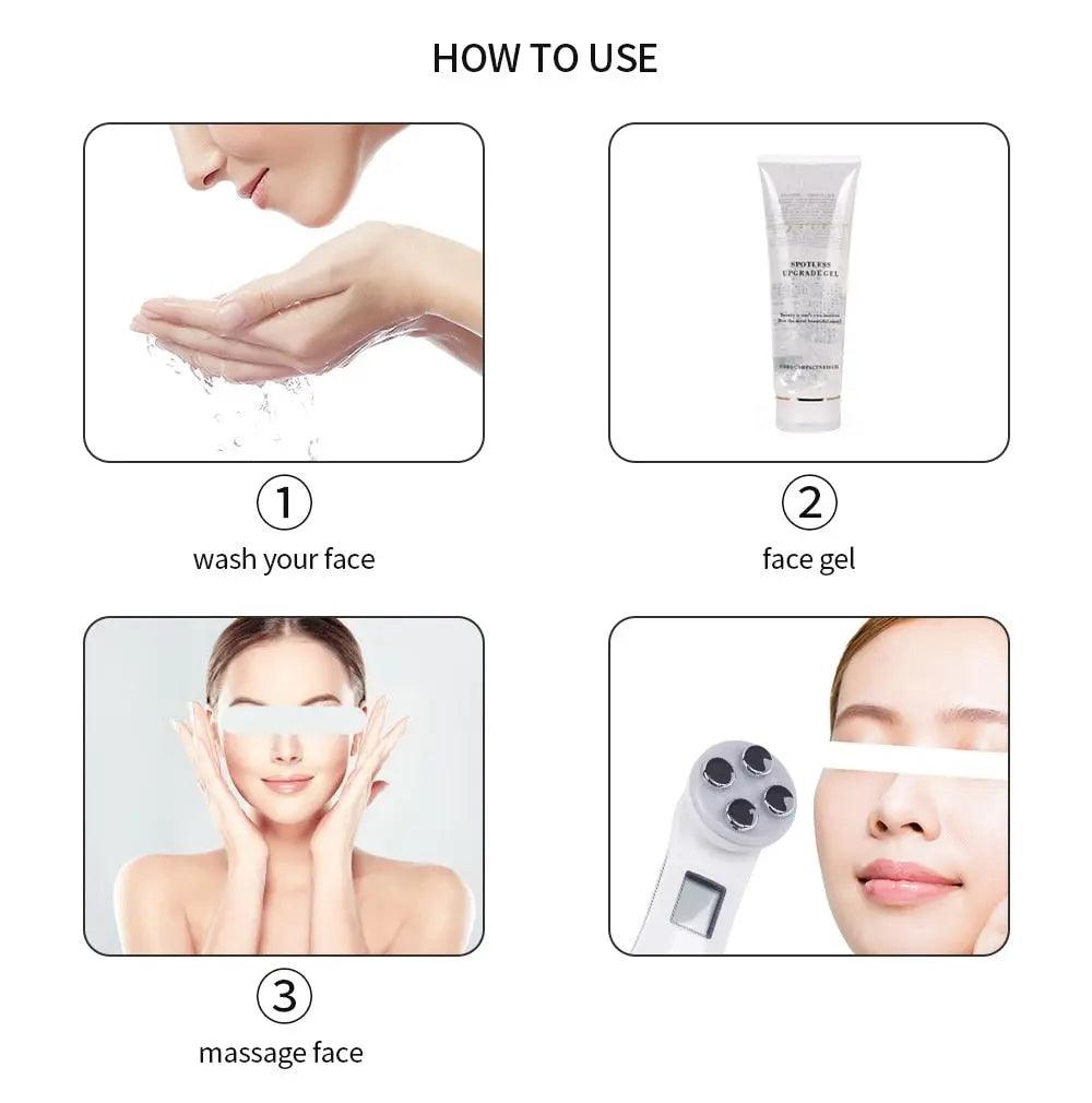 Facial Mesotherapy Electroporation RF Radio Frequency LED Photon Face Lifting Tighten Wrinkle Removal Skin Care Face Massager Fit For Life Brands