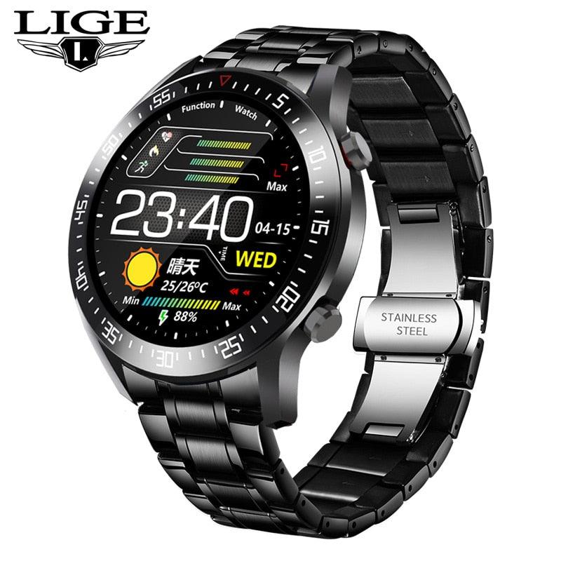 LIGE Fashion Full Circle Touch Screen Men's Smart Watches IP68 Waterproof Sports Fitness Watch Luxury Smart Watch for men - Fit For Life Brands