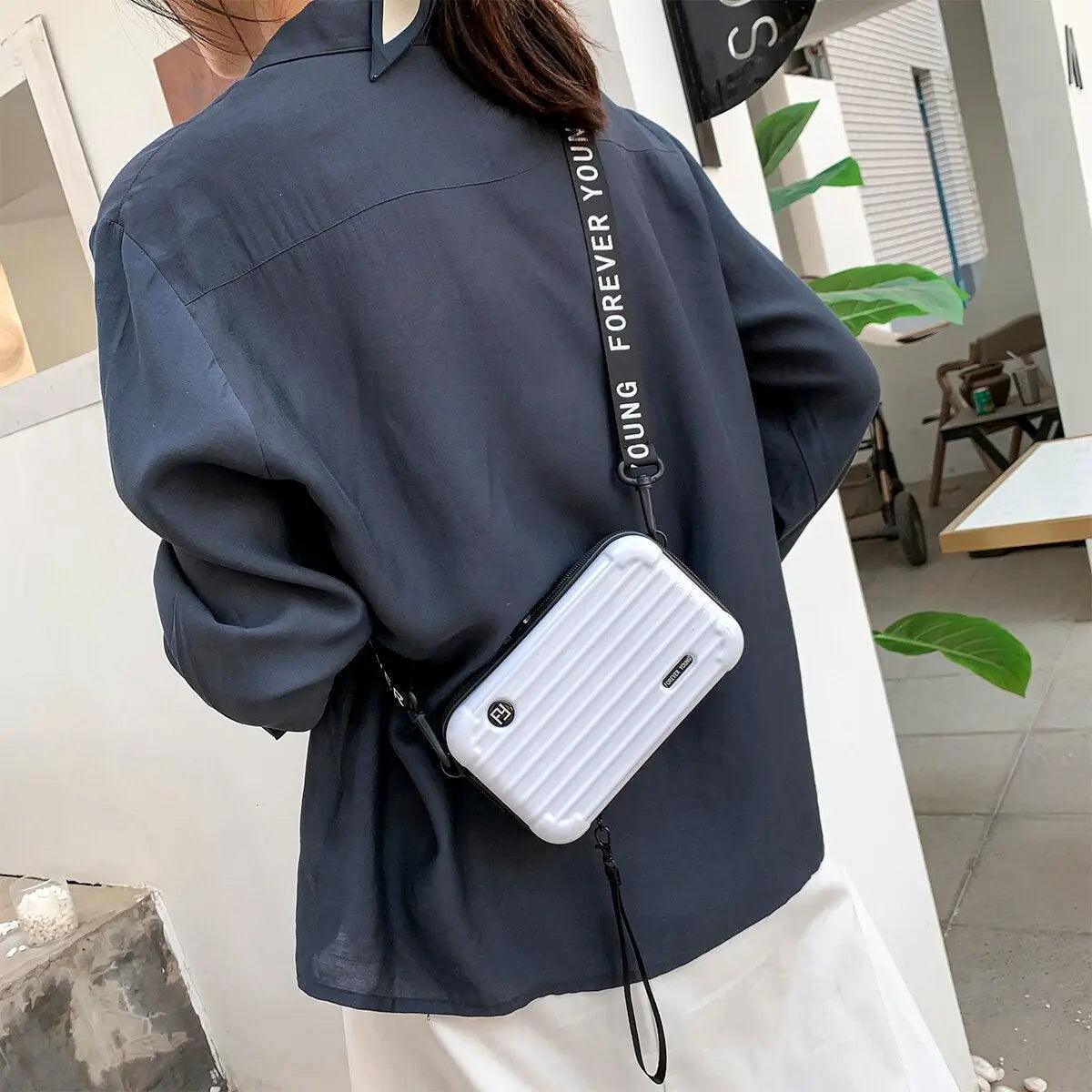 Luggage Small Bag Women's Crossbody Shoulder Personality Hand-Held Mini Suitcase-Style Box Small Square Women's Bag USAdrop