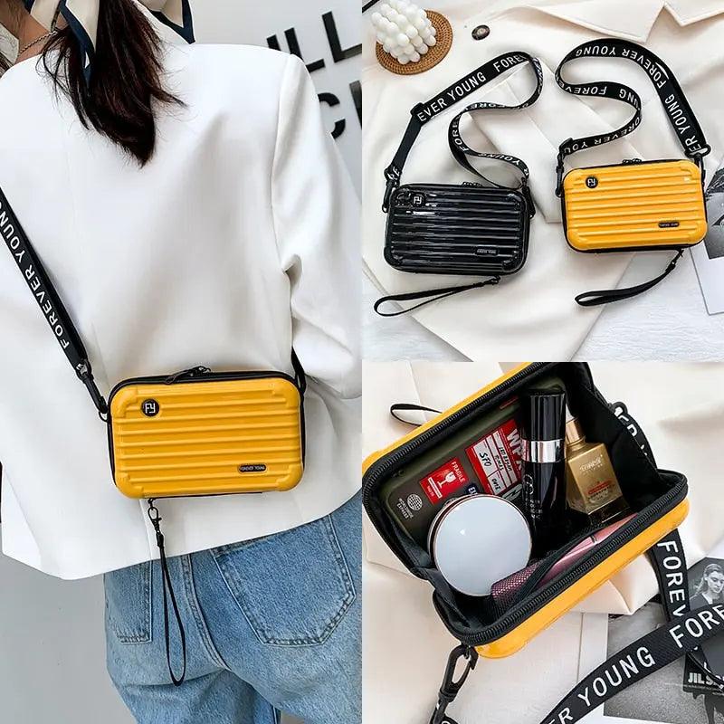 Luggage Small Bag Women's Crossbody Shoulder Personality Hand-Held Mini Suitcase-Style Box Small Square Women's Bag USAdrop