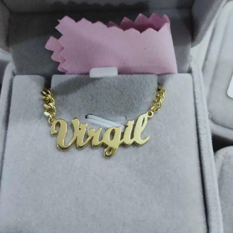 Personalised Name Necklaces For Women and Men Punk Nameplate Jewelry Stainless Steel Curb Chain Custom Letter Necklace Collier Fit For Life Brands