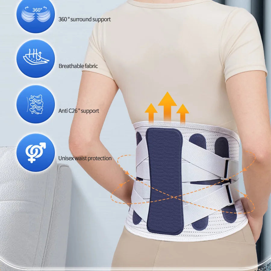 Back Brace Support Belt for Lower Back Pain Relief Adjustable Men Women Waist Lumbar Support Sciatica Scoliosis Herniated Disc