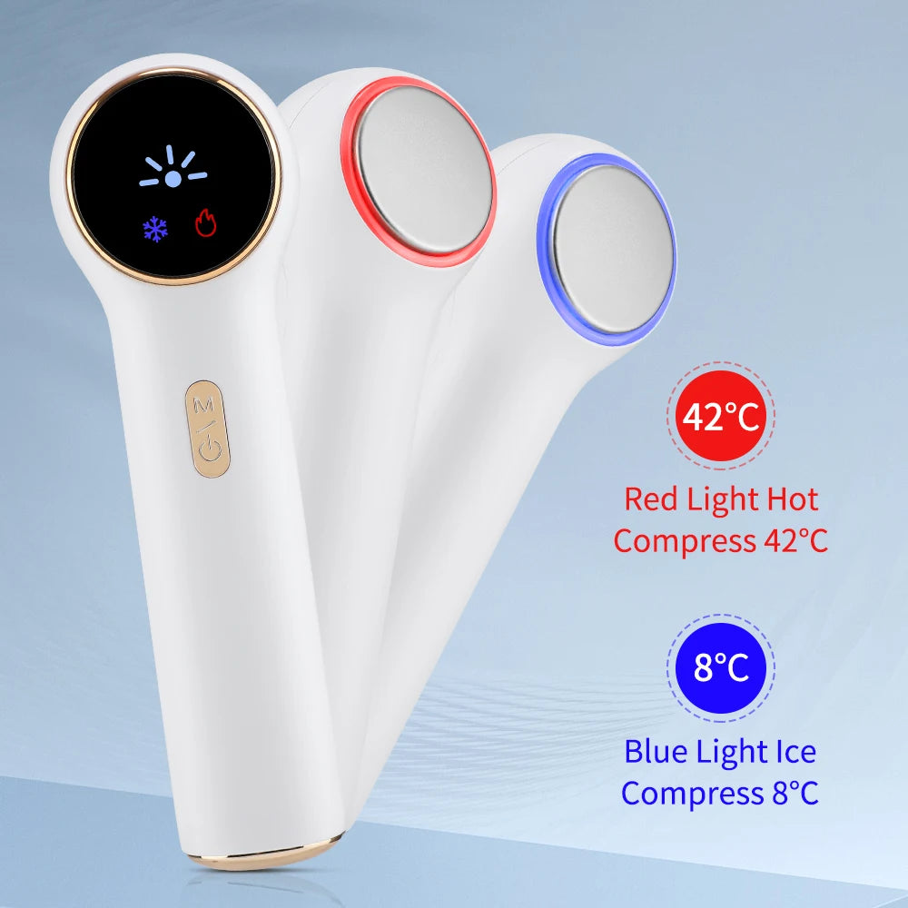 Heat & Cold Face Beauty Device 2 LED Lights Modes Electric Lifting Tightening Eyes Neck Double Chin Massager Skin Care Facial Tool