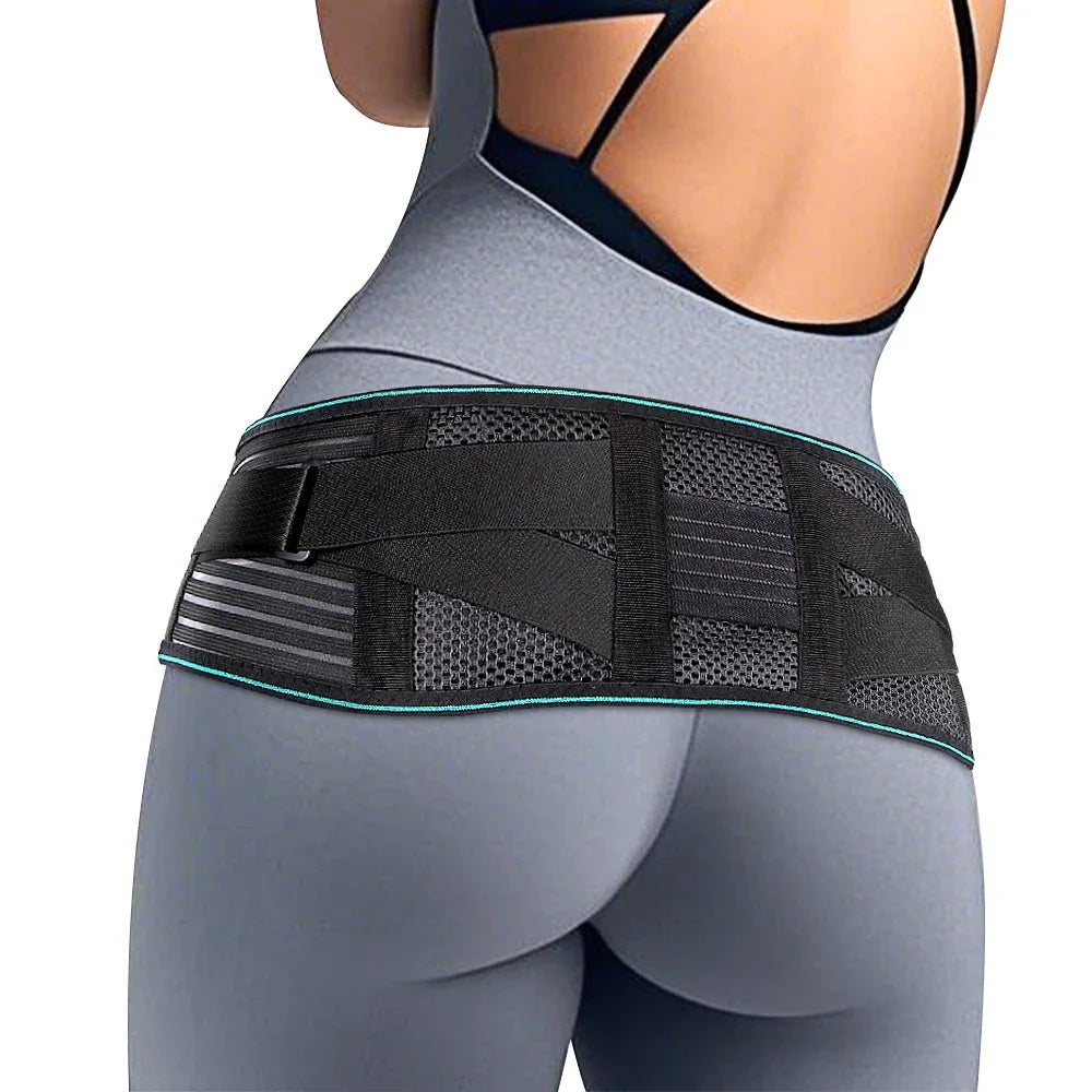 1PCS Lower Back Support Belt- Adjustable Lumbar Brace for Lifting- Breathable Mesh with 4 Metal Stays, Posture Corrector for Work