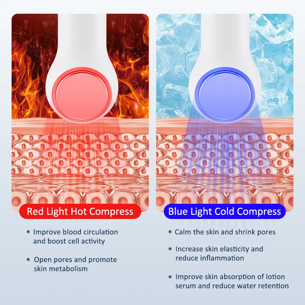 Heat & Cold Face Beauty Device 2 LED Lights Modes Electric Lifting Tightening Eyes Neck Double Chin Massager Skin Care Facial Tool