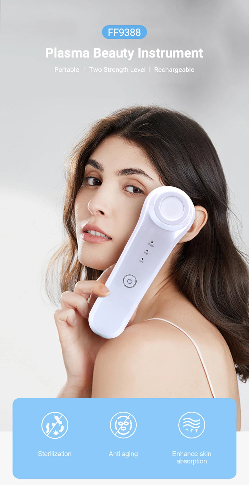 Professional Facial Skin Care And Beauty Instrument Plasma Acne Wand Anti Aging Anti Wrinkle SPA Beauty Salon And Household