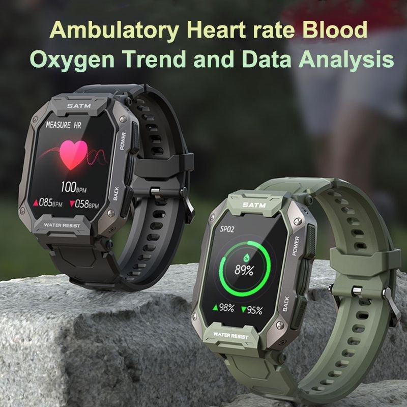 New Full Touch Smartwatch For Android Xiaomi Blood Pressure Oxygen Fitness Watch 5 Atm Waterproof Smart Watch Men Military - Fit For Life Brands