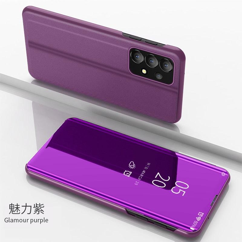For Samsung A23 5G Case Luxury Smart Mirror Magnetic Flip Leather Kickstand Phone Case For Samsung Galaxy A33 A53 A73 Back Cover - Fit For Life Brands