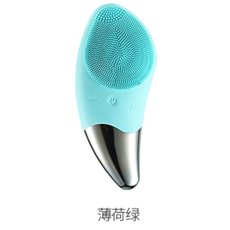 Mini Electric Face Washer Cleanser Silicone Facial Cleanser Waterproof Rechargeable Ultrasonic Pore Facial Cleaner