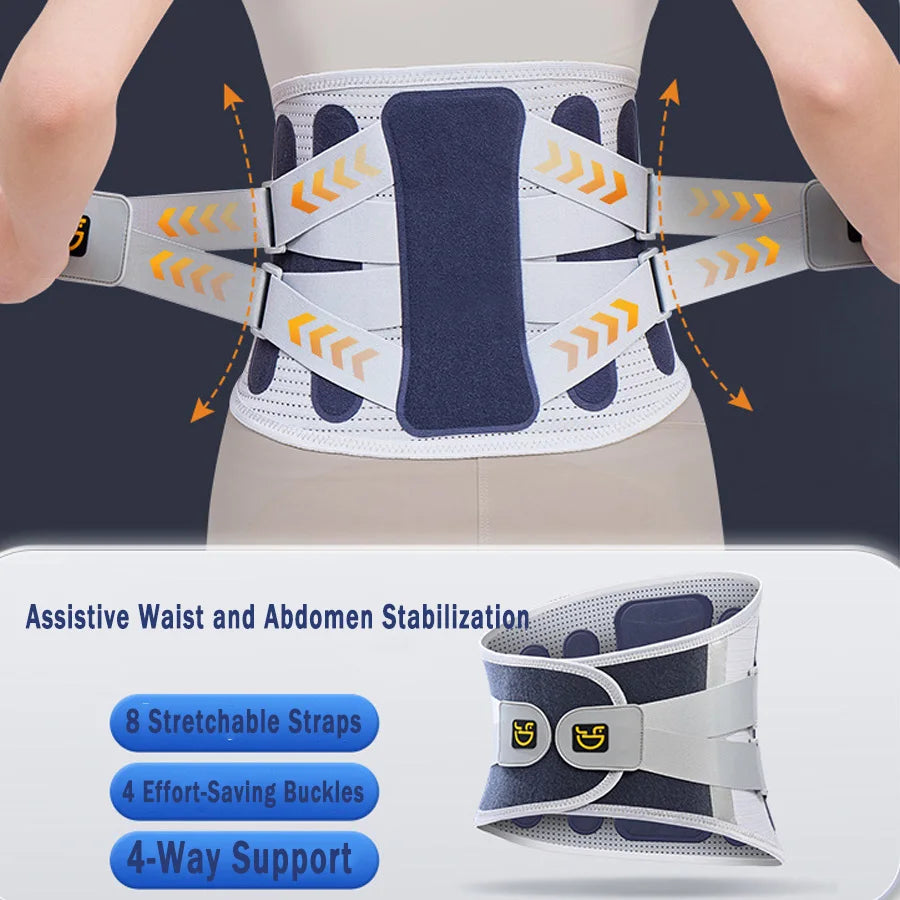 Back Brace Support Belt for Lower Back Pain Relief Adjustable Men Women Waist Lumbar Support Sciatica Scoliosis Herniated Disc