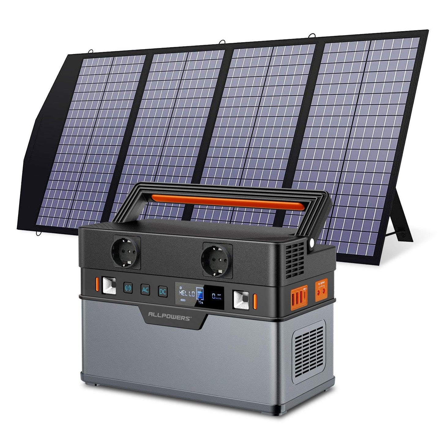 ALLPOWERS Solar Generator, 110V/220V Portable Power Station,Mobile Emergency Backup Power With 18V Foldable Solar Panel Charger - Fit For Life Brands