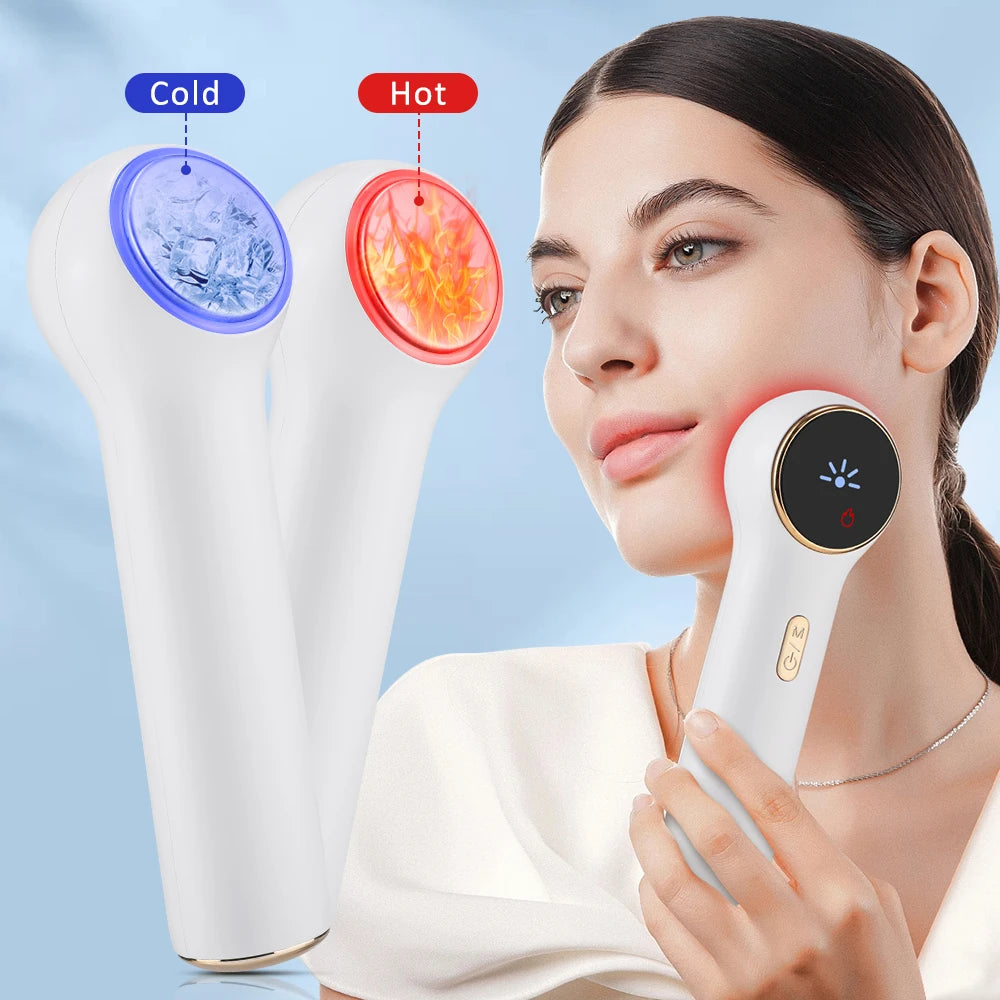 Heat & Cold Face Beauty Device 2 LED Lights Modes Electric Lifting Tightening Eyes Neck Double Chin Massager Skin Care Facial Tool