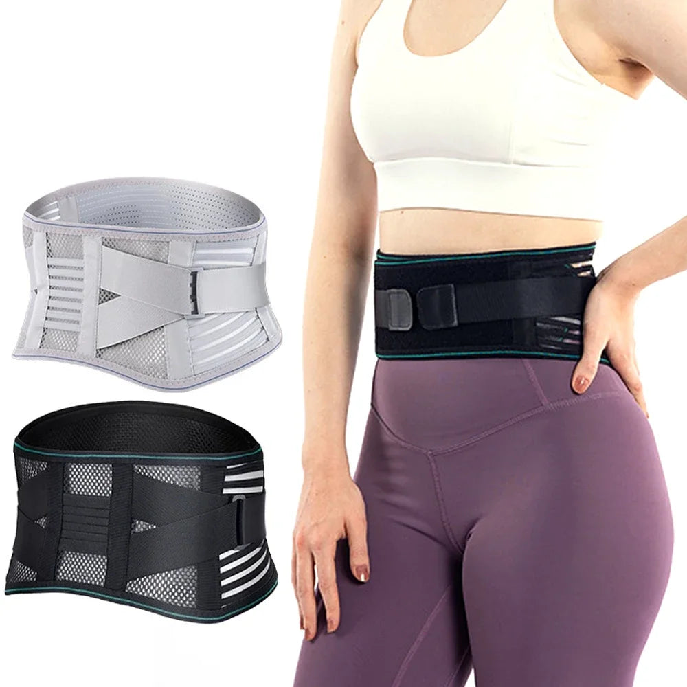 1PCS Lower Back Support Belt- Adjustable Lumbar Brace for Lifting- Breathable Mesh with 4 Metal Stays, Posture Corrector for Work