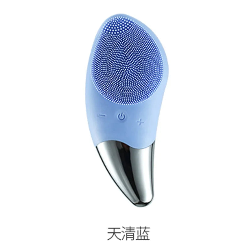Mini Electric Face Washer Cleanser Silicone Facial Cleanser Waterproof Rechargeable Ultrasonic Pore Facial Cleaner