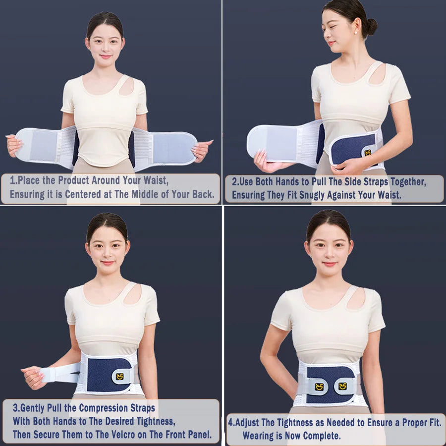 Back Brace Support Belt for Lower Back Pain Relief Adjustable Men Women Waist Lumbar Support Sciatica Scoliosis Herniated Disc
