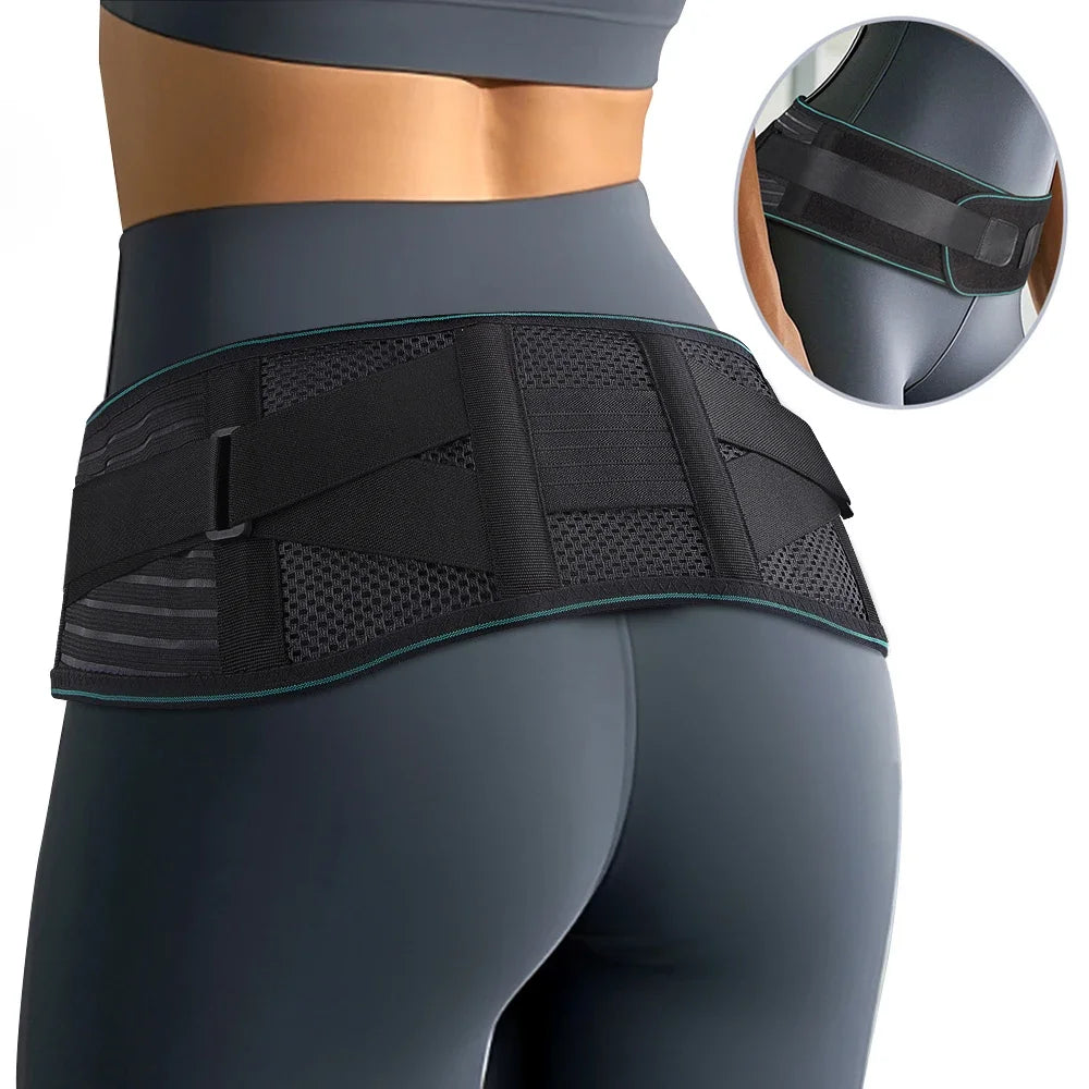 1PCS Lower Back Support Belt- Adjustable Lumbar Brace for Lifting- Breathable Mesh with 4 Metal Stays, Posture Corrector for Work