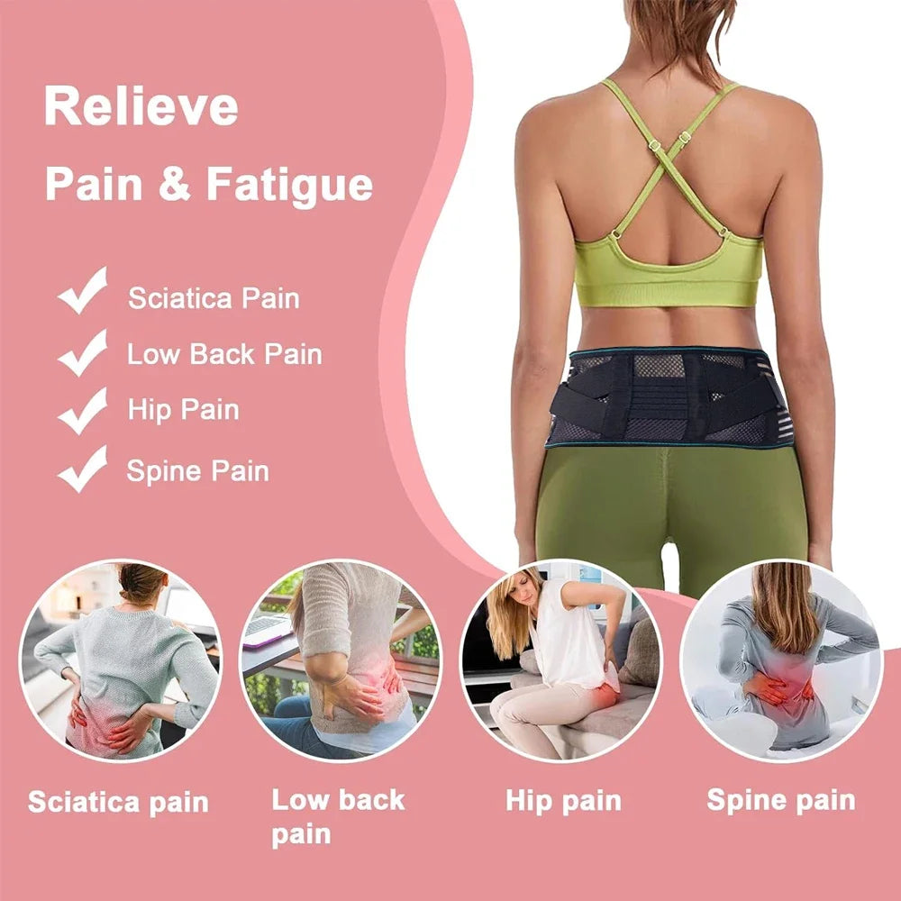 1PCS Lower Back Support Belt- Adjustable Lumbar Brace for Lifting- Breathable Mesh with 4 Metal Stays, Posture Corrector for Work