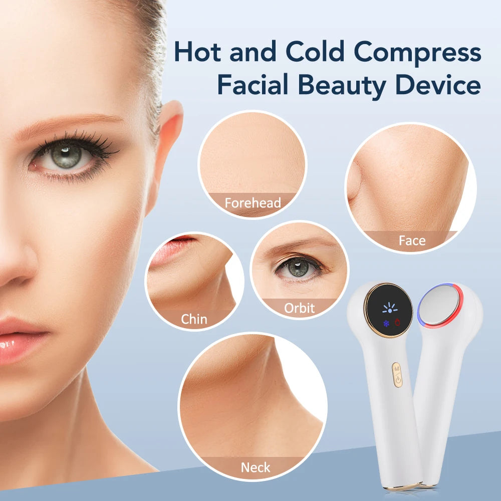 Heat & Cold Face Beauty Device 2 LED Lights Modes Electric Lifting Tightening Eyes Neck Double Chin Massager Skin Care Facial Tool