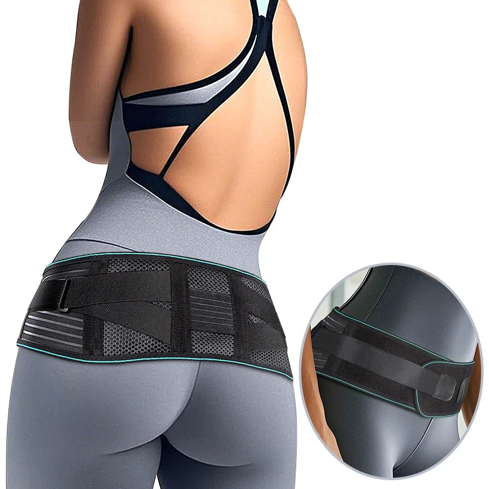 1PCS Lower Back Support Belt- Adjustable Lumbar Brace for Lifting- Breathable Mesh with 4 Metal Stays, Posture Corrector for Work