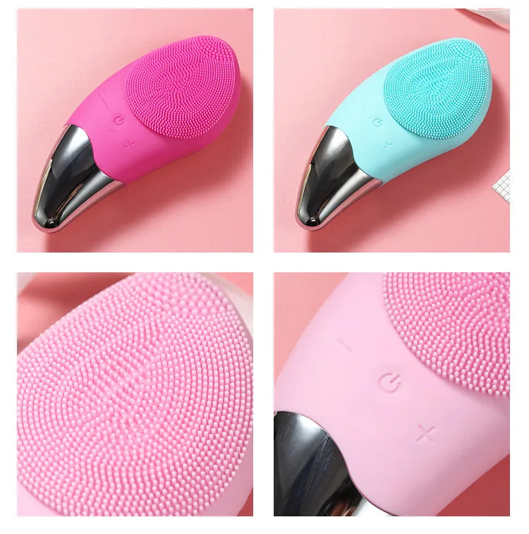 Mini Electric Face Washer Cleanser Silicone Facial Cleanser Waterproof Rechargeable Ultrasonic Pore Facial Cleaner
