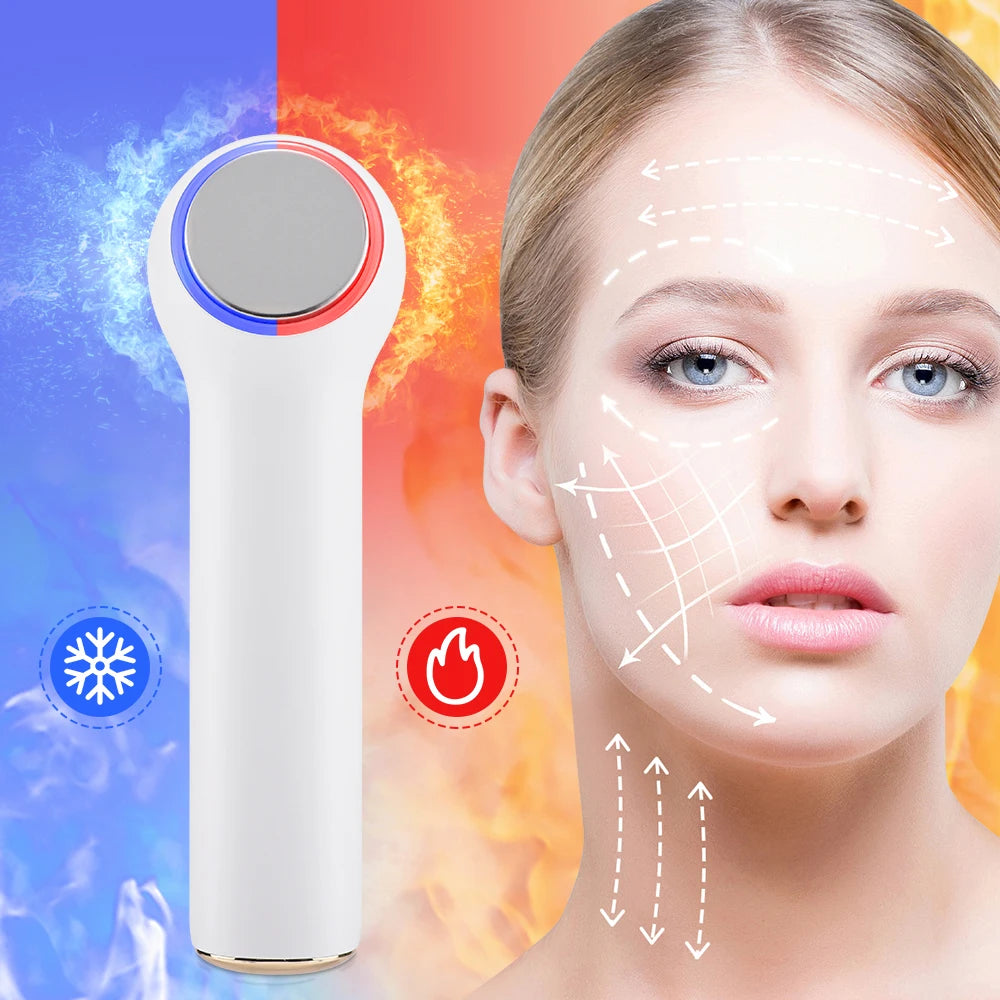 Heat & Cold Face Beauty Device 2 LED Lights Modes Electric Lifting Tightening Eyes Neck Double Chin Massager Skin Care Facial Tool