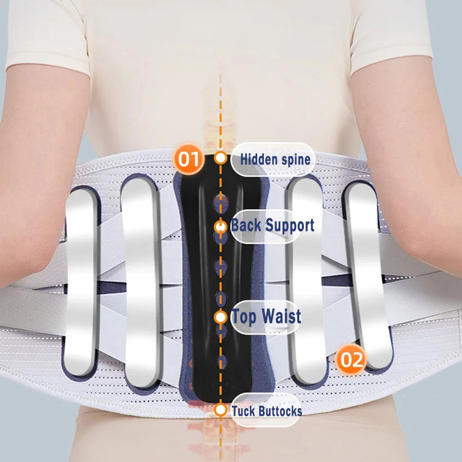 Back Brace Support Belt for Lower Back Pain Relief Adjustable Men Women Waist Lumbar Support Sciatica Scoliosis Herniated Disc