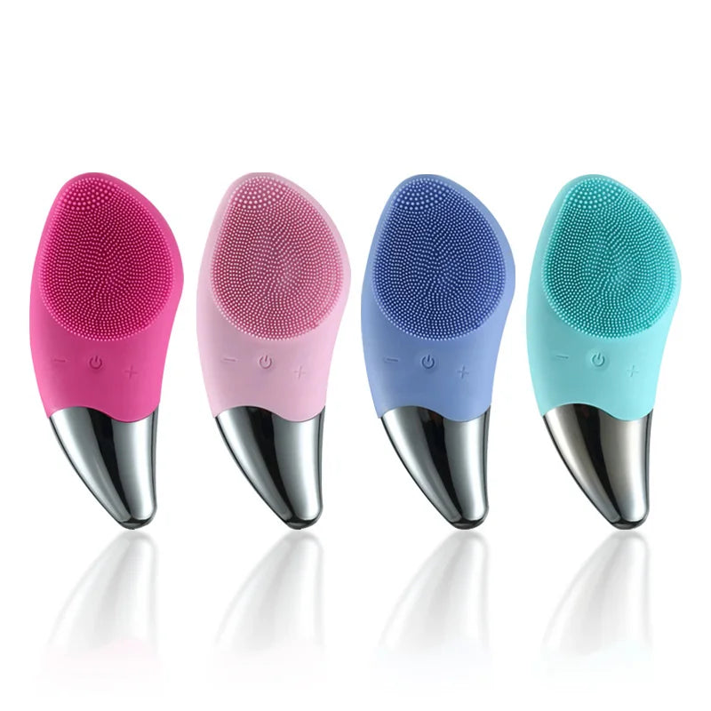 Mini Electric Face Washer Cleanser Silicone Facial Cleanser Waterproof Rechargeable Ultrasonic Pore Facial Cleaner