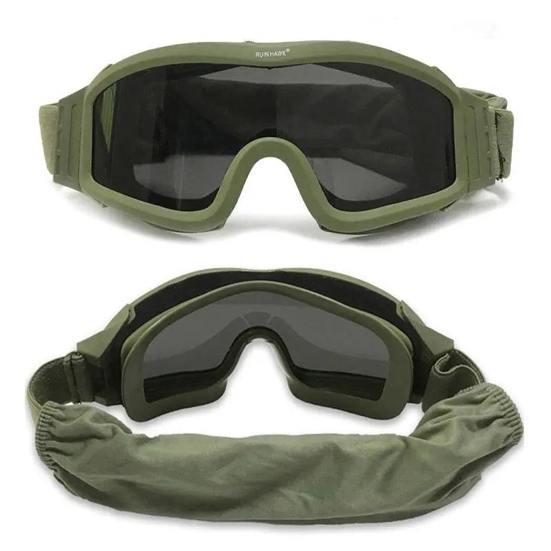 🌟 Elevate Your Tactical Gear Game with our Black Tan Green Tactical Goggles! 🌟