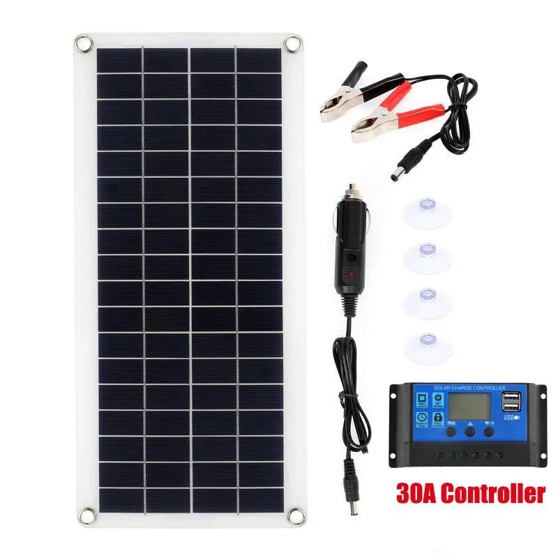 300W Solar Panel Kit Complete 12V USB With 10-60A Controller Solar Cells for Car Yacht RV Boat Moblie Phone Battery Charger Fit For Life Brands 