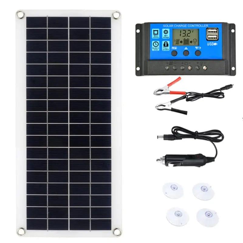 300W Solar Panel Kit Complete 12V USB With 10-60A Controller Solar Cells for Car Yacht RV Boat Moblie Phone Battery Charger Fit For Life Brands 