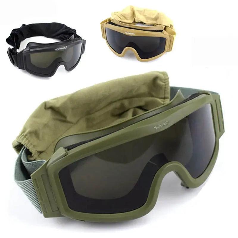 Black Tan Green Tactical Goggles Military Shooting Sunglasses 3 Lens Airsoft Paintball Windproof Wargame Mountaineering Glasses Fit For Life Brands