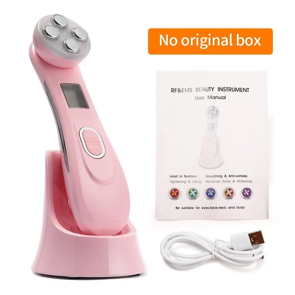 Facial Mesotherapy Electroporation RF Radio Frequency LED Photon Face Lifting Tighten Wrinkle Removal Skin Care Face Massager Fit For Life Brands 