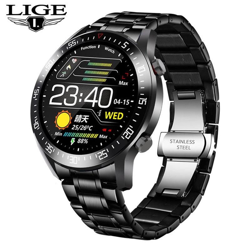 LIGE Fashion Full Circle Touch Screen Men's Smart Watches IP68 Waterproof Sports Fitness Watch Luxury Smart Watch for men - Fit For Life Brands 