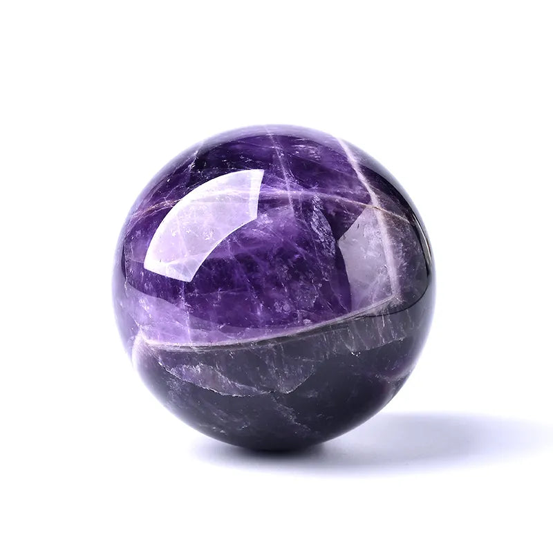 1PC Natural Dream Amethyst Ball Polished Globe Massaging Ball Reiki Healing Stone Home Decoration Exquisite Gifts Souvenirs Gift