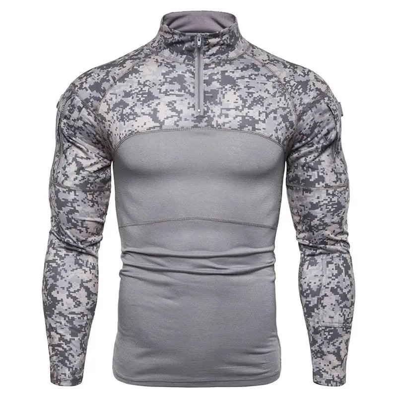 New mens Camouflage Tactical Military Clothing Combat Shirt Assault long sleeve Tight T shirt Army Costume Fit For Life Brands