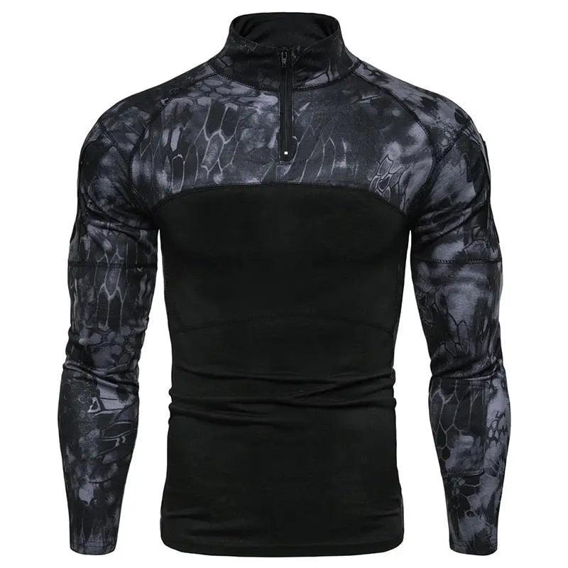 New mens Camouflage Tactical Military Clothing Combat Shirt Assault long sleeve Tight T shirt Army Costume Fit For Life Brands