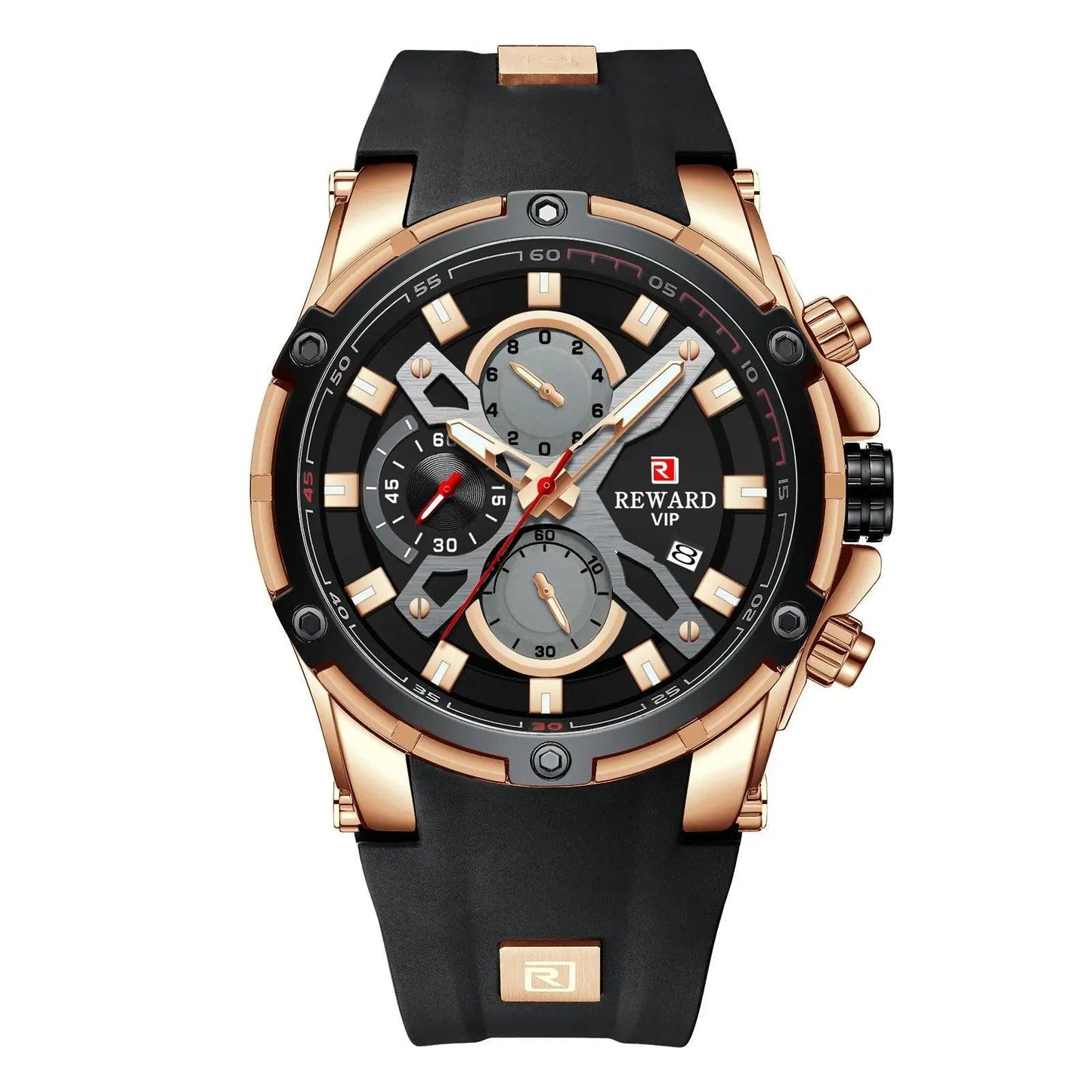 REWARD83016 Men's Watch Calendar Watch Tape watch Quartz Watch Six Pin Watch Sports Men's watch Hypersku