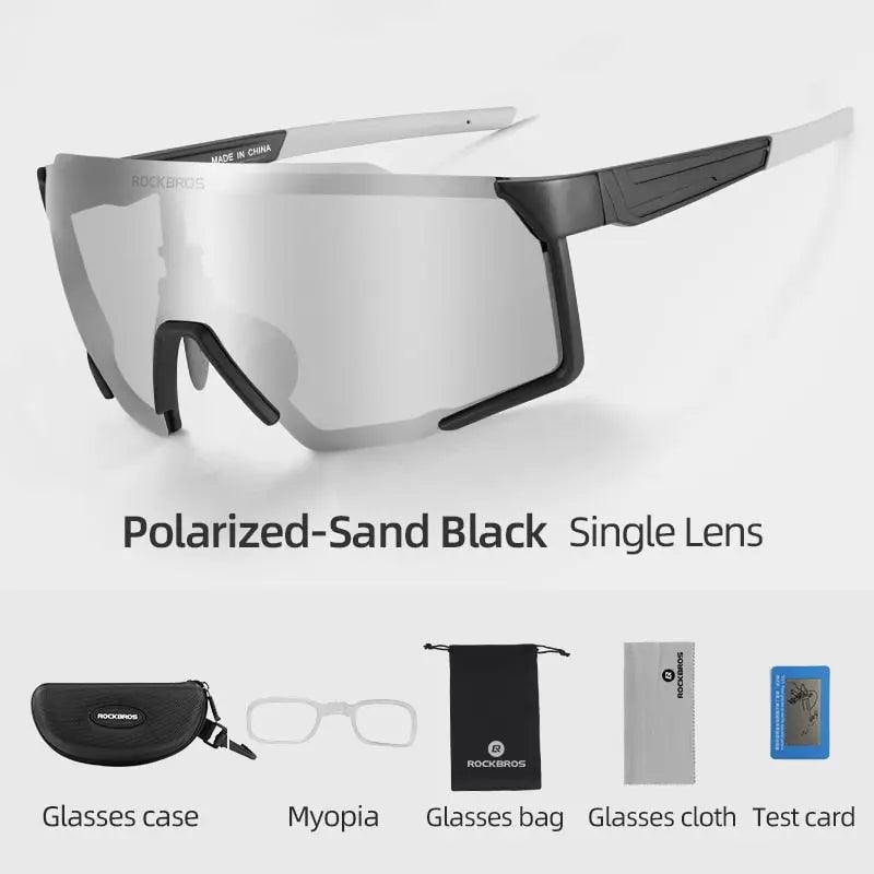 ROCKBROS Polarized Photochromic Cycling Glasses Bike Glasses Outdoor Sports MTB Bicycle Sunglasses Goggles Eyewear Myopia Frame Fit For Life Brands 