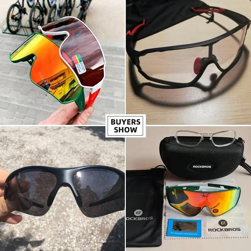 ROCKBROS Polarized Photochromic Cycling Glasses Bike Glasses Outdoor Sports MTB Bicycle Sunglasses Goggles Eyewear Myopia Frame Fit For Life Brands 