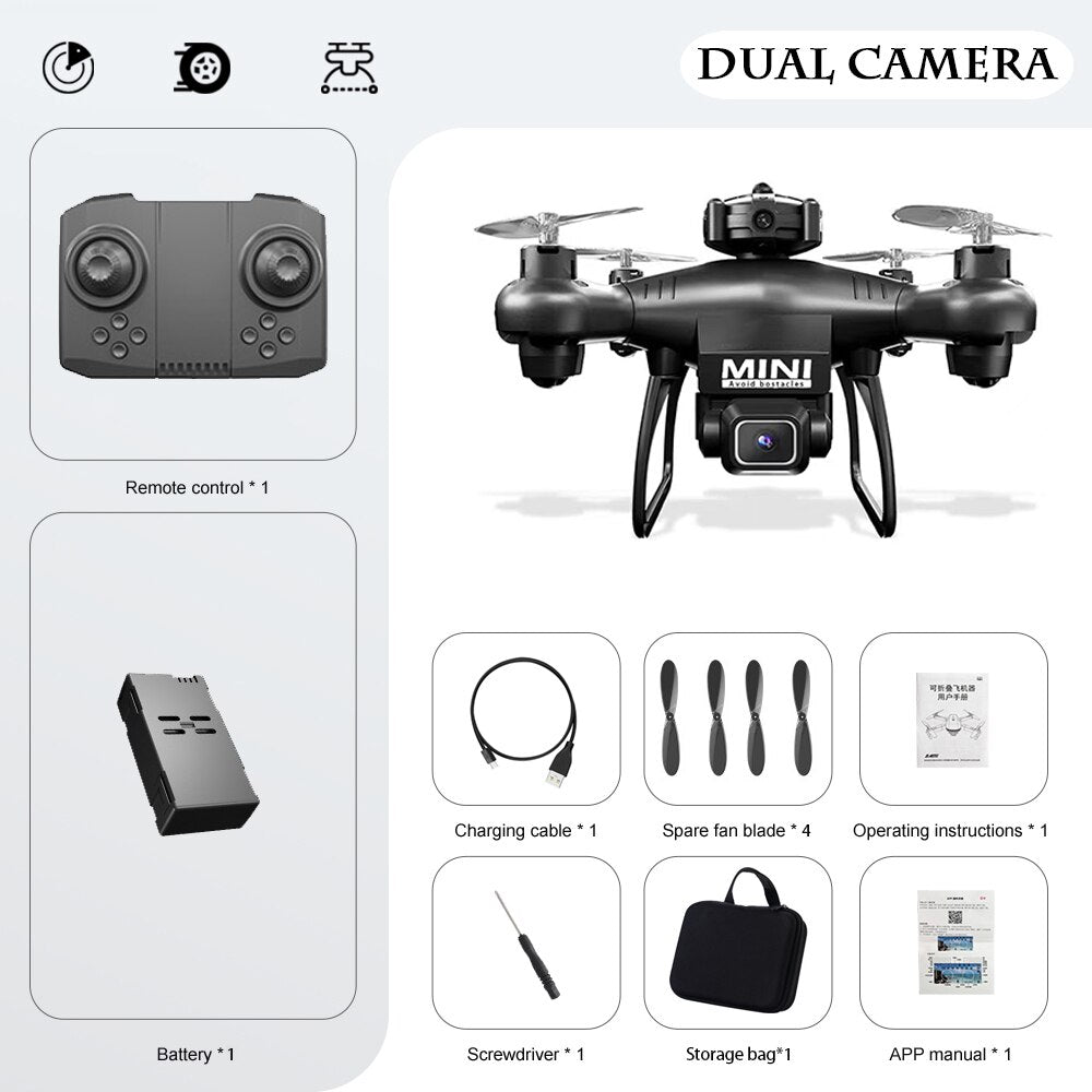 New Quality CS8 Mini Drone 4K Dual Camera HD Professional, 360 RC Wide Angle Adjustable Quadcopter.