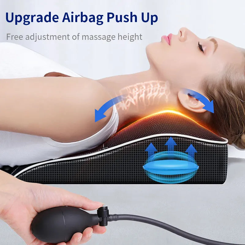 Quality Electric Shiatsu Head Neck Cervical  Body Massager Car Back Pillow with Heating Vibrating Massage Device