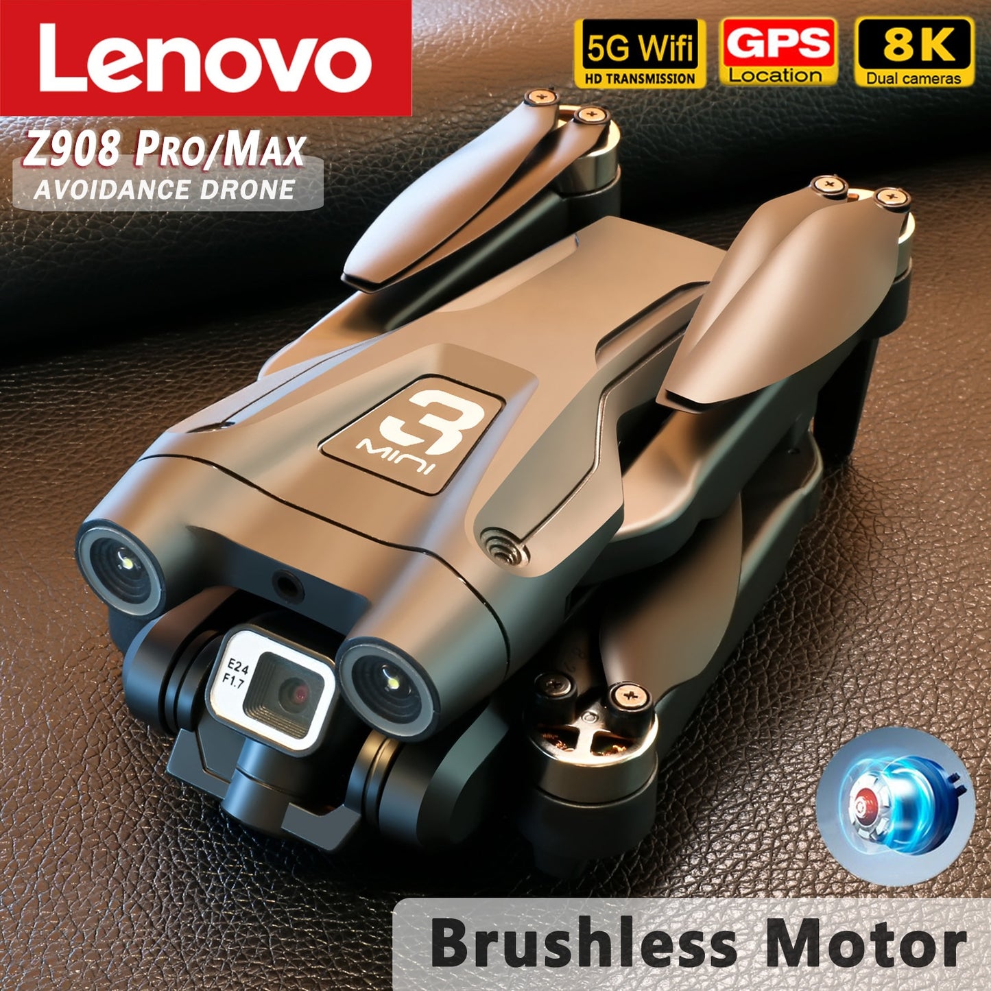 Lenovo Z908Pro Max Drone Brushless Motor Dual4K ESC Professional, Obstacle Avoidance Quadcopter.